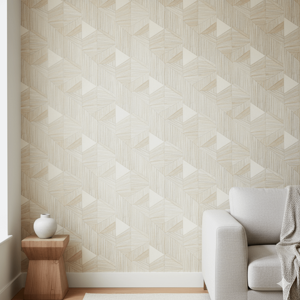  Geometric & Textured Wallpaper Ideas for a Modern Living Room